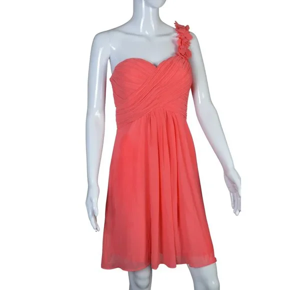 open lace back dress Plus Size Long One Shoulder Bridesmaid Dresses main image 1
